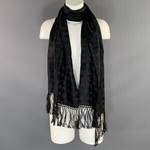 KIESELSTEIN-CORD Black Alligator Silk Scarf
